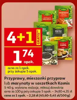 Auchan Przyprawy, mieszanki przypraw lub marynaty w saszetkach Kamis oferta