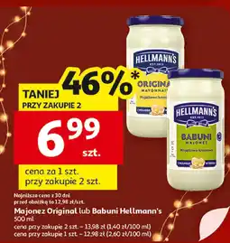 Auchan Majonez Original lub Babuni Hellmann's oferta