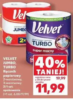 Kaufland Velvet Jumbo, Turbo Ręcznik papierowy oferta