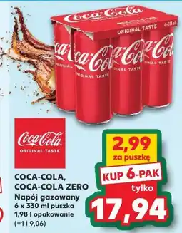 Kaufland Coca-Cola, Coca-Cola Zero, puszka 6x330 ml oferta