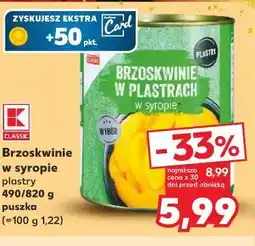 Kaufland Brzoskwinie w syropie, plastry oferta