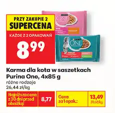 Biedronka Karma dla kota w saszetkach Purina One, 4x85 g oferta
