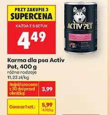 Biedronka Karma dla psa Activ Pet, 400 g oferta