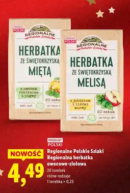 Lidl Regionalna herbatka owocowo-ziołowa różne rodzaje Regionalne Polskie Szlaki oferta