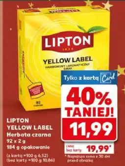 Kaufland Herbata Yellow Label czarna 92 x 2 g Lipton oferta