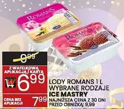 Wafelek Lody ROMANS 1L różne rodzaje ICE MASTRY oferta