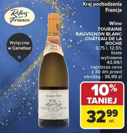 Carrefour Wino TOURAINE SAUVIGNON BLANC CHÂTEAU DE LA ROCHE 0,75 l 12,5% białe wytrawne oferta