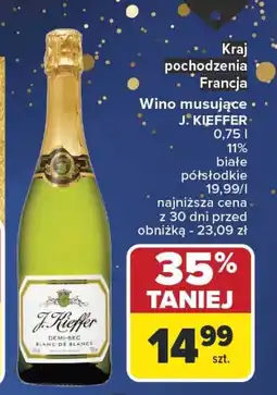 Carrefour Wino musujące J. KIEFFER (białe półsłodkie) oferta