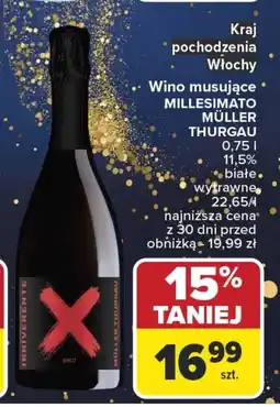 Carrefour Wino musujące MILLESIMATO MÜLLER THURGAU oferta