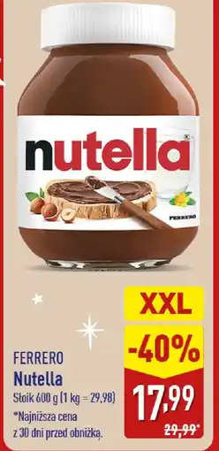 ALDI FERRERO Nutella oferta