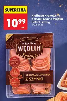 Biedronka Kiełbasa Krakowska z szynki Kraina Wędlin Select oferta