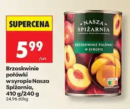 Biedronka Brzoskwinie połówki w syropie Nasza Spiżarnia oferta
