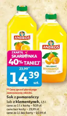 Auchan Sok klementynka Andros oferta