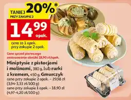 Auchan Mini ptysie z pistacja i maliną Gmurczyk oferta