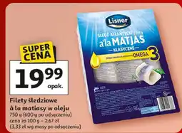 Auchan Filety śledziowe a'la matias w oleju klasyczne omega 3 Lisner oferta