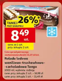 Auchan Rolada lodowa czekolada, wanilia, truskawka Tango Lody oferta