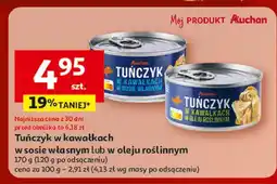 Auchan Tuńczyk w kawałkach sosie własnym Auchan oferta