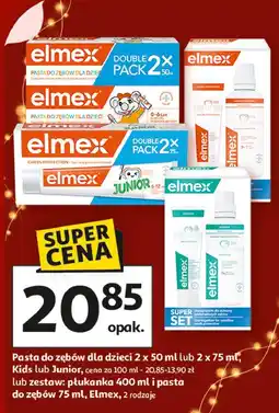 Auchan Płyn do płukania jamy ustnej + pasta zębów Elmex Sensitive oferta