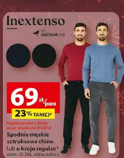 Auchan Spodnie męskie chino rozm. s-3xl Inextenso By Auchan oferta