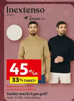 Auchan Sweter męski golf s-3xl Inextenso By Auchan oferta