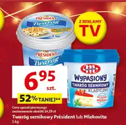 Auchan twaróg sernikowy President lub Mlekovita oferta