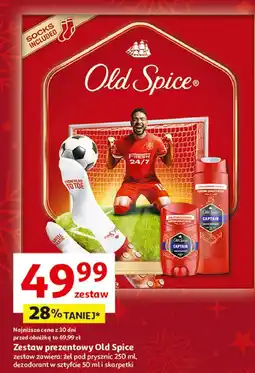 Auchan Zestaw w pudełku captain: żel pod prysznic 250 ml + dezodorant sztyfcie 50 skarpety Old Spice oferta
