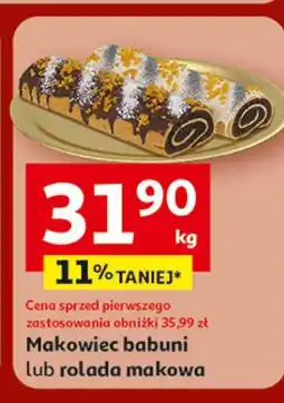 Auchan Makowiec babuni lub rolada makowa oferta