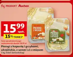 Auchan Pierogi z kapustą i grzybami, ukraińskie, z serem lub z mięsem oferta