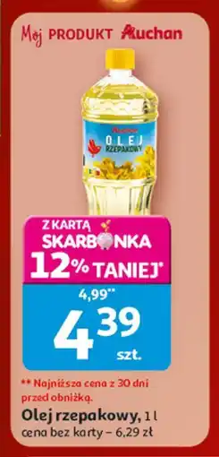 Auchan Olej rzepakowy, 1L oferta