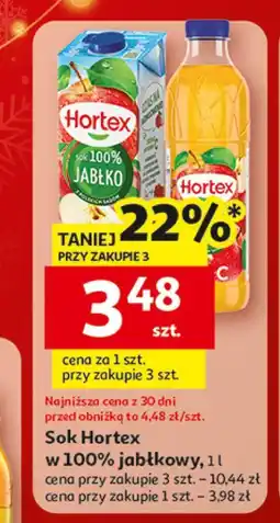 Auchan Sok Hortex w 100% jabłkowy, 1L oferta