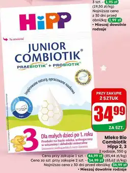 Dino Mleko Bio Combiotik Hipp 2, 3 oferta