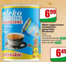 Dino Mleko zagęszczone niesłodzone gostyńskie SM Gostyń 411 g oferta