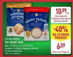 ALDI Ser włoski tarty CUCINA NOBILE Parmigiano Reggiano / Grana Padano oferta
