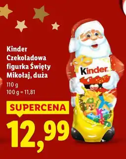 Lidl Czekolada Kinder Czekoladowa figurka Święty Mikołaj, duża oferta