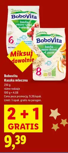 Lidl Kaszka mleczna BoboVita, 230 g, różne rodzaje oferta