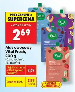 Biedronka Mus owocowy Vital Fresh, różne rodzaje oferta