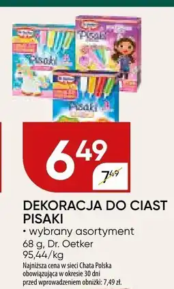 Chata Polska Dekoracja do ciast pisaki Dr. Oetker oferta