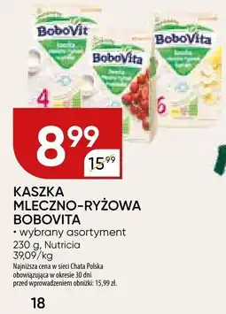 Chata Polska Kaszka mleczno-ryżowa bobovita oferta