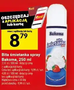 Twój Market Bita śmietanka spray Bakoma, 250 ml oferta