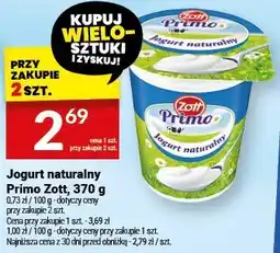Twój Market Jogurt naturalny Primo Zott, 370 g oferta