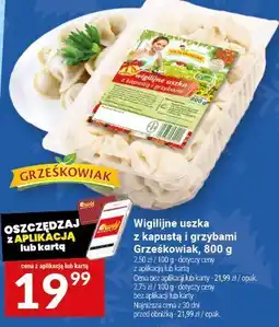 Twój Market Wigilijne ueczka z kapustą i grzybami Grzeskowiak, 800 g oferta