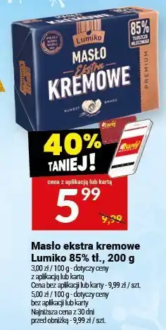 Twój Market Masło ekstra kremowe Łumiko 85% tł., 200 g oferta
