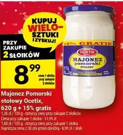 Twój Market Majonez Pomorski słoikowy Ockeln, 640 g + 15% gratis oferta