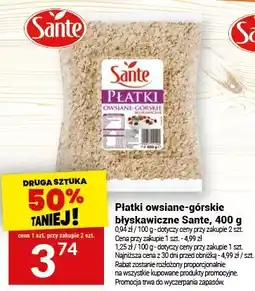 Twój Market Płatki owsiane-górskie błyskawiczne Sante, 400 g oferta