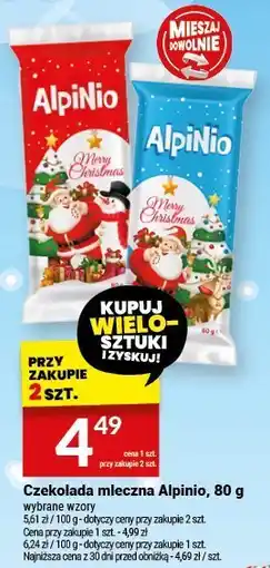Twój Market Czekolada mleczna Alpinio, 80 g oferta