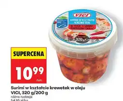 Biedronka Surimi w kształcie krewetek w oleju różne rodzaje VICI oferta