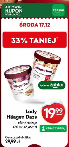 Żabka Lody Häagen Dazs, różne rodzaje oferta