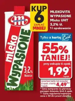 Kaufland MLEKOVITA WYPASIONE Mleko UHT 3,2% tł. 1 l opakowanie oferta