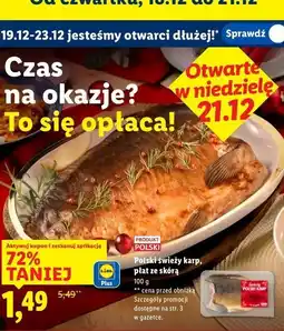 Lidl Karp płat ze skórą oferta