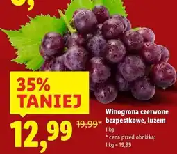 Lidl Winogrona czerwone bezpestkowe oferta